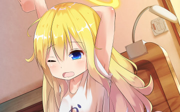 Картинка аниме gabriel+dropout взгляд фон девушка