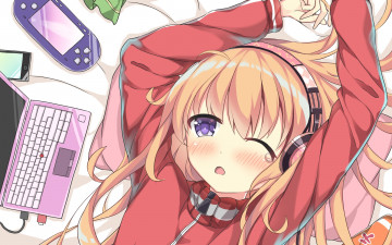 Картинка аниме gabriel+dropout взгляд фон девушка