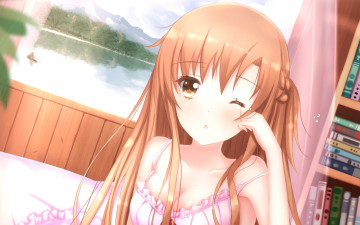 Картинка аниме sword+art+online фон взгляд девушка