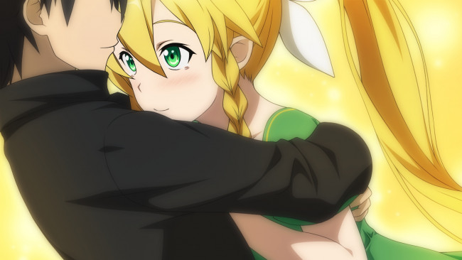 Обои картинки фото аниме, sword art online, фон, взгляд, девушка