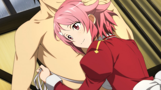 Обои картинки фото аниме, sword art online, фон, взгляд, девушка