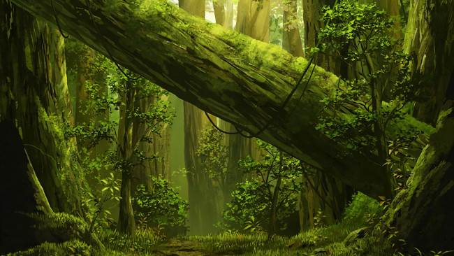 Обои картинки фото аниме, sword art online, лес