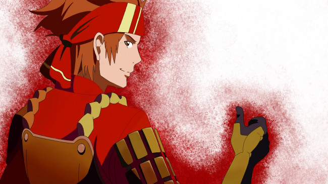 Обои картинки фото аниме, sword art online, взгляд, парень, фон