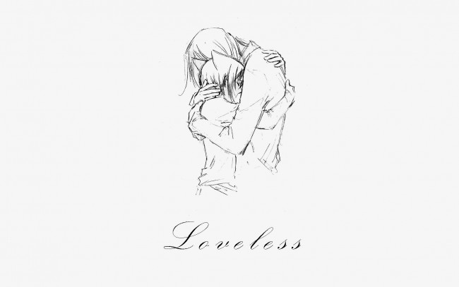 Обои картинки фото аниме, loveless, агатсума, соби, аояги, рицка, пара, нелюбимые, объятия