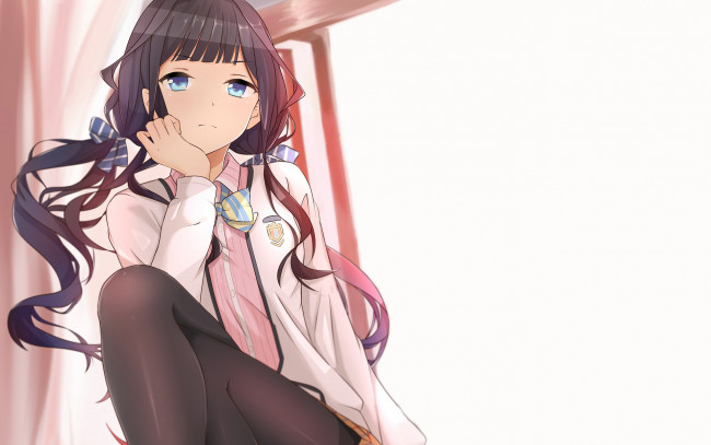 Обои картинки фото masamune shirow , artbook, аниме, девушка, взгляд, фон