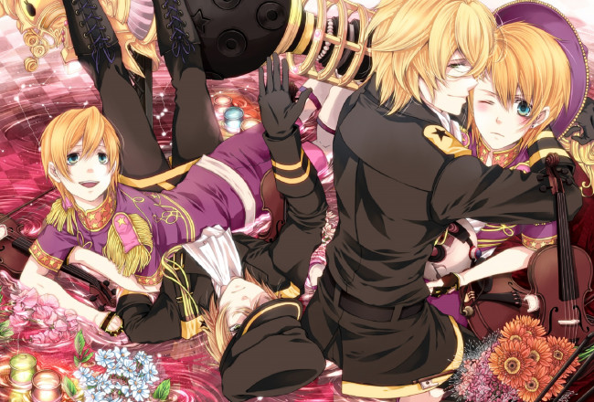 Обои картинки фото аниме, uta no prince-sama, парни