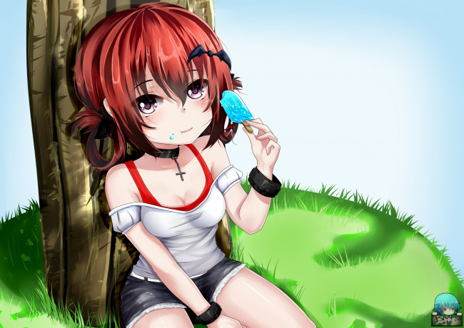 Обои картинки фото аниме, gabriel dropout, взгляд, девушка, фон