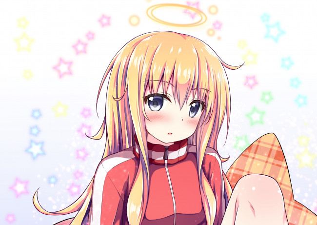Обои картинки фото аниме, gabriel dropout, фон, взгляд, девушка