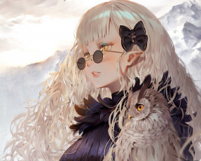 Картинка аниме животные +существа девушка