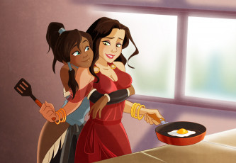 Картинка аниме unknown +другое+ фон девушки яичница сковорода