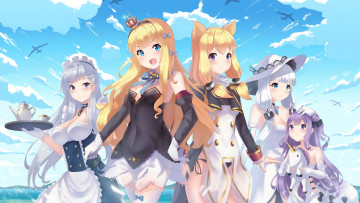 Картинка аниме azur+lane девушки взгляд фон