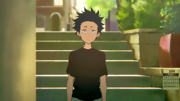 Картинка календари аниме 2018 взгляд парень ступени