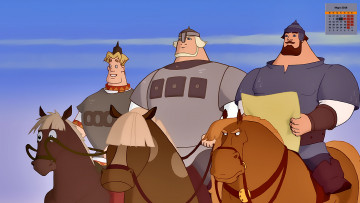 Картинка календари кино +мультфильмы 2018 взгляд мужчина богатырь лошадь