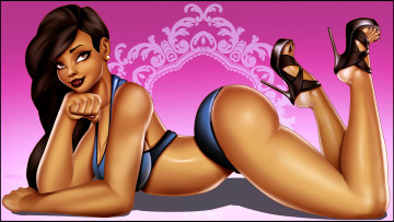 Картинка рисованное люди взгляд фон девушка