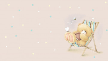 Картинка рисованное мишки+тэдди сон книга звездочки мишка шезлонг