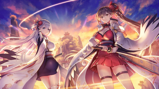 Обои картинки фото аниме, azur lane, девушки