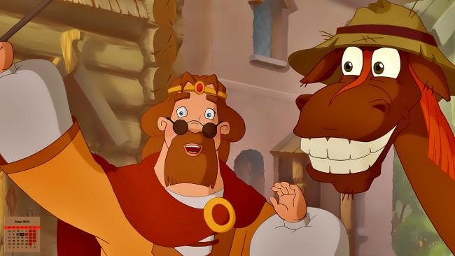 Обои картинки фото календари, кино,  мультфильмы, 2018, взгляд, мужчина, конь, очки, шляпа, царь