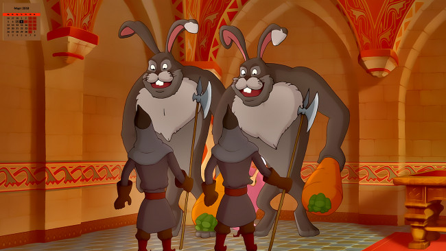 Обои картинки фото календари, кино,  мультфильмы, 2018, заяц, воин