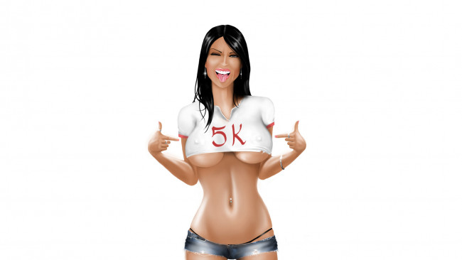 Обои картинки фото рисованное, люди, улыбка, фон, девушка