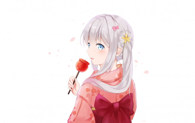Обои картинки фото аниме, eromanga-sensei, фон, взгляд, девушка