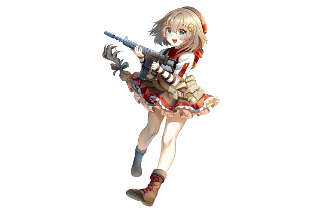 Обои картинки фото аниме, girls frontline, фон, девушка, взгляд