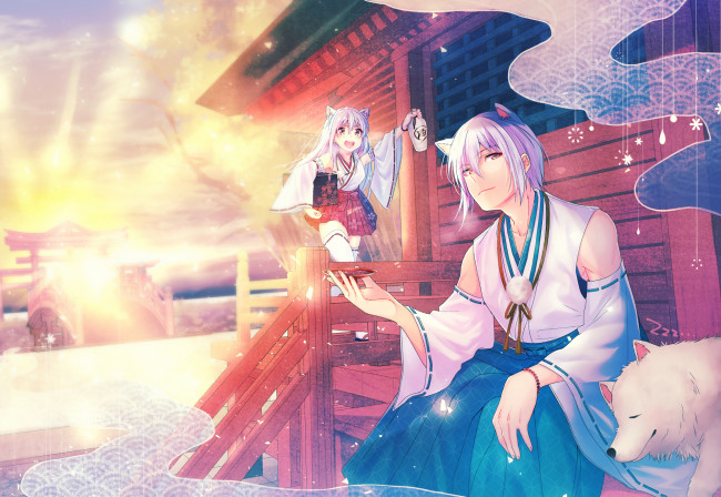 Обои картинки фото аниме, животные,  существа, фентези