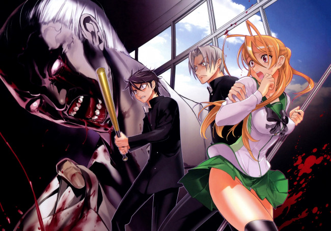 Обои картинки фото аниме, highschool of the dead, highschool, of, the, dead