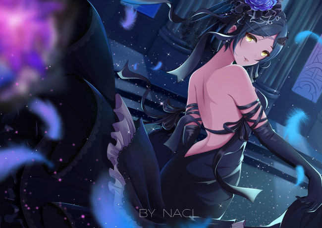 Обои картинки фото аниме, idolm@ster, фон, взгляд, девушка