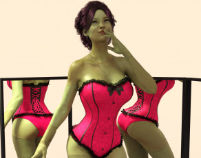 Картинка 3д+графика _science+fiction фон взгляд девушка