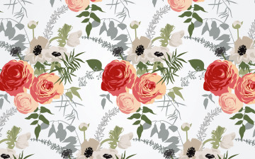Картинка векторная+графика цветы+ flowers цветы фон текстура pattern floral