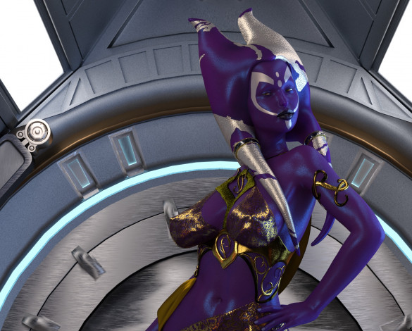 Обои картинки фото 3д графика, существа , creatures, фон, взгляд, девушка