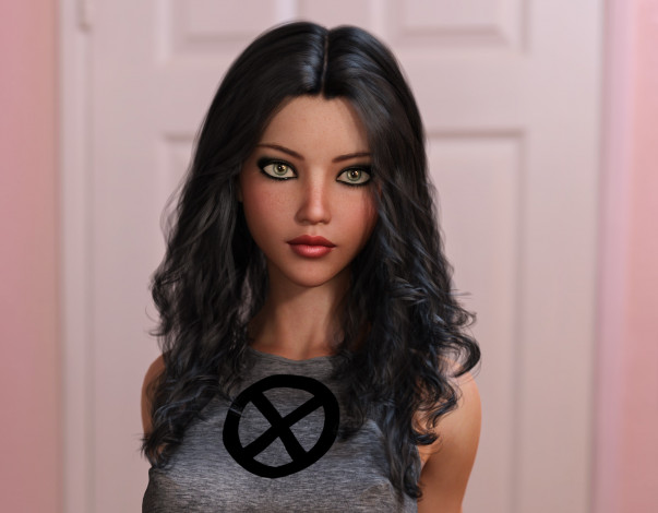 Обои картинки фото 3д графика, портрет , portraits, фон, взгляд, девушка