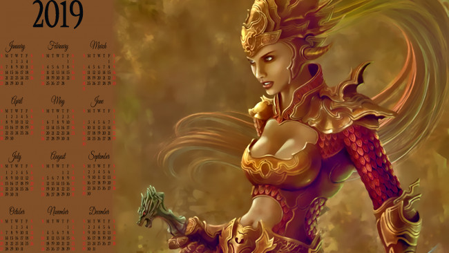 Обои картинки фото календари, фэнтези, девушка
