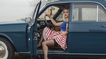 обоя автомобили, -авто с девушками, виктория, газ, 24