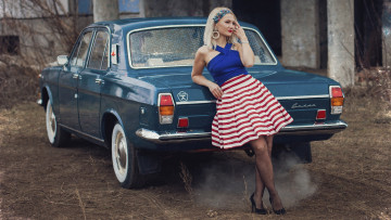 обоя автомобили, -авто с девушками, виктория, газ, 24