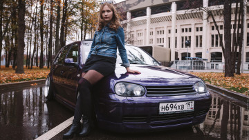 обоя автомобили, -авто с девушками, volkswagen, golf