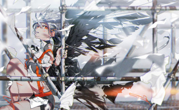 Картинка аниме ангелы +демоны девушка