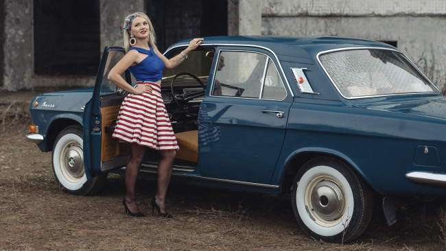 Обои картинки фото автомобили, -авто с девушками, виктория, газ, 24