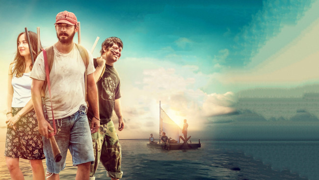 Обои картинки фото the peanut butter falcon , 2019, кино фильмы, -unknown , другое, дакота, джонсон, шайа, лабаф, комедия, спорт, драма, арахисовый, сокол