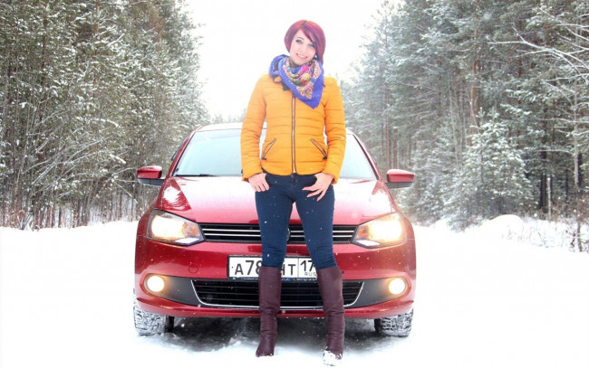 Обои картинки фото автомобили, -авто с девушками, volkswagen