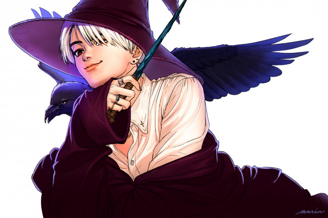 Обои картинки фото аниме, магия,  колдовство,  halloween, ведьма