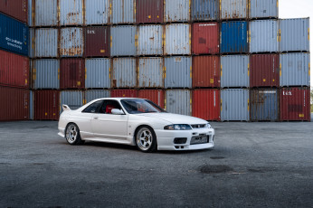 Картинка автомобили nissan datsun white skyline r33