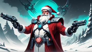 обоя праздничные, дед мороз,  санта клаус, нейросети, графика, нейроарт, ai, art, нейронные, сети, рисунки, нейро, искусство, нейрографика, graphics, neuroart, neural, networks, drawings, neuro, neurography