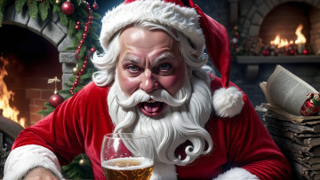 обоя праздничные, дед мороз,  санта клаус, нейросети, графика, нейроарт, ai, art, нейронные, сети, рисунки, нейро, искусство, нейрографика, graphics, neuroart, neural, networks, drawings, neuro, neurography