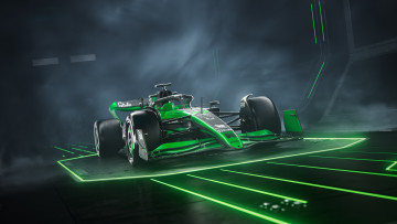 Картинка спорт формула+1 формула 1 карбон formula болид sauber race car bolide green light монокок гоночный автомобиль 2024 c44 black and monocoque carbon fiber чёрно зелёный