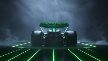 обоя спорт, формула 1, формула, 1, карбон, formula, болид, sauber, race, car, bolide, green, light, монокок, гоночный, автомобиль, 2024, c44, black, and, monocoque, carbon, fiber, чёрно, зелёный