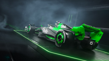 обоя спорт, формула 1, формула, 1, карбон, formula, болид, sauber, race, car, bolide, green, light, монокок, гоночный, автомобиль, 2024, c44, black, and, monocoque, carbon, fiber, чёрно, зелёный