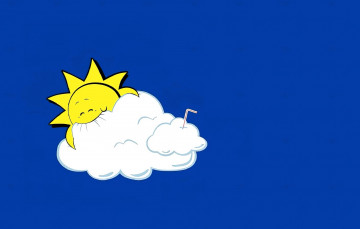 обоя векторная графика, мультфильмы,  комиксы , cartoons,  comics, солнце, облако, трубочка