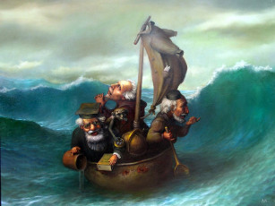 Картинка парусник рисованные люди