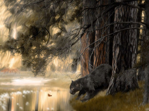 Картинка рисованные животные пантеры